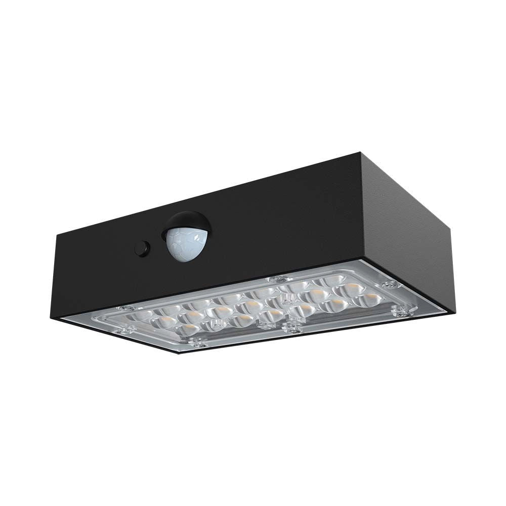 Applique solare V-TAC VT-403 3W CCT 350lm nera PIR IP65