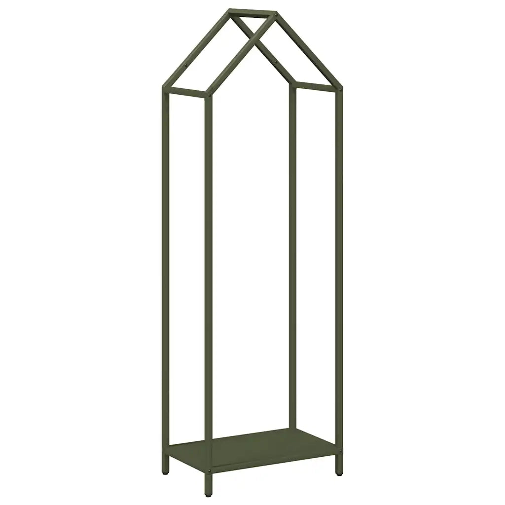 Rastrelliera per Legna da Ardere Verde Oliva 40x25x120 cm 864302