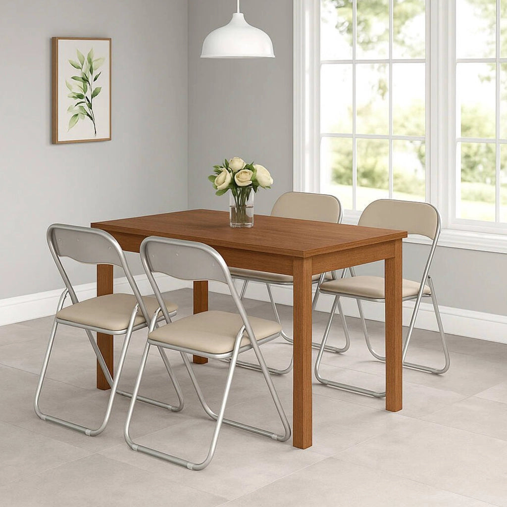 Set di quattro sedie Antenore, colore bianco, Misure 43 x 47 x 78 cm