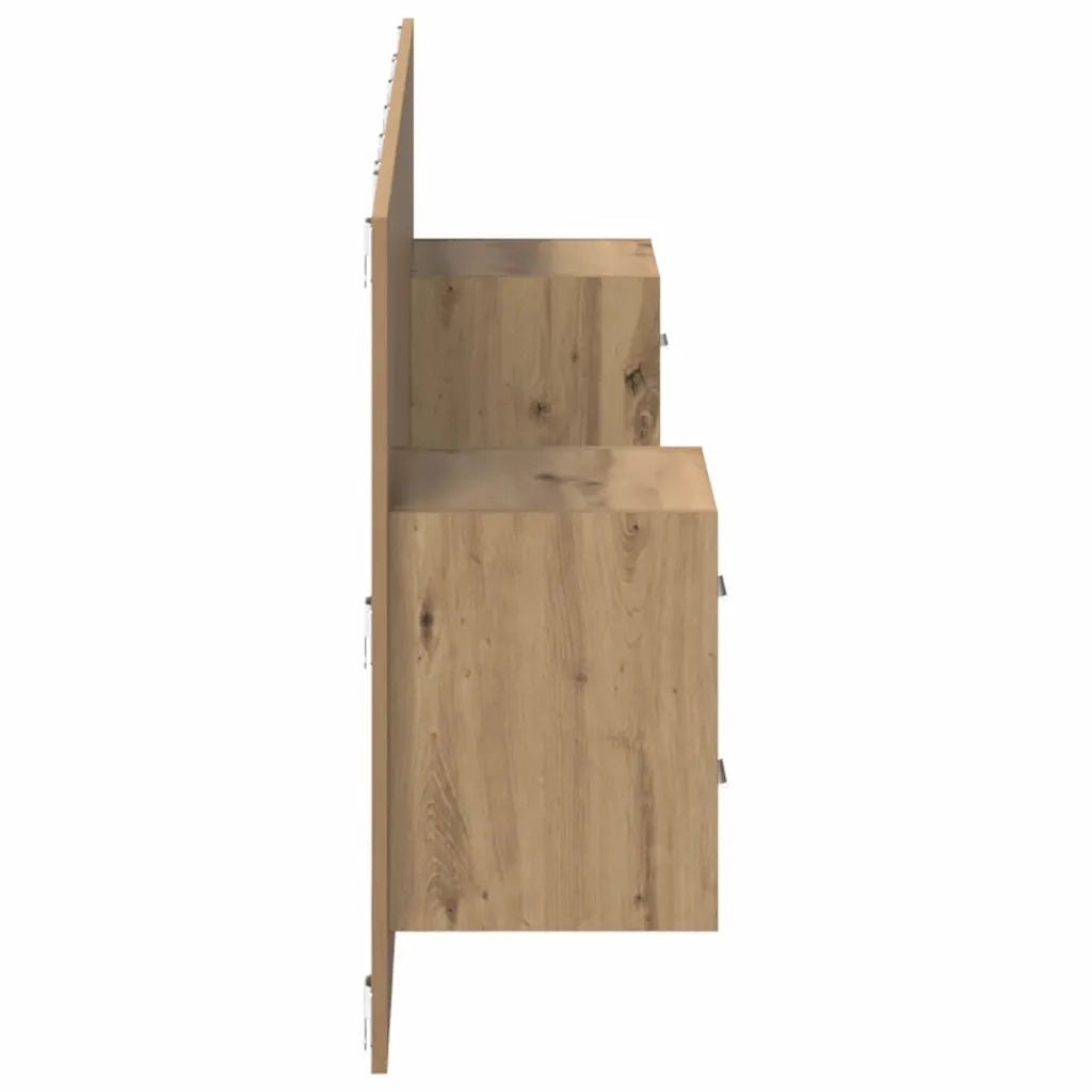Testata con Comodino 3 pcs Rovere artigianale Legno multistrato