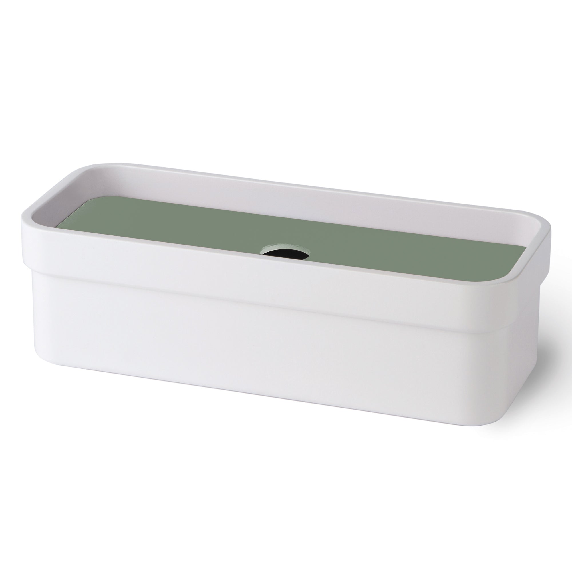 Lineabeta - Scatola portaoggetti con coperchio verde salvia