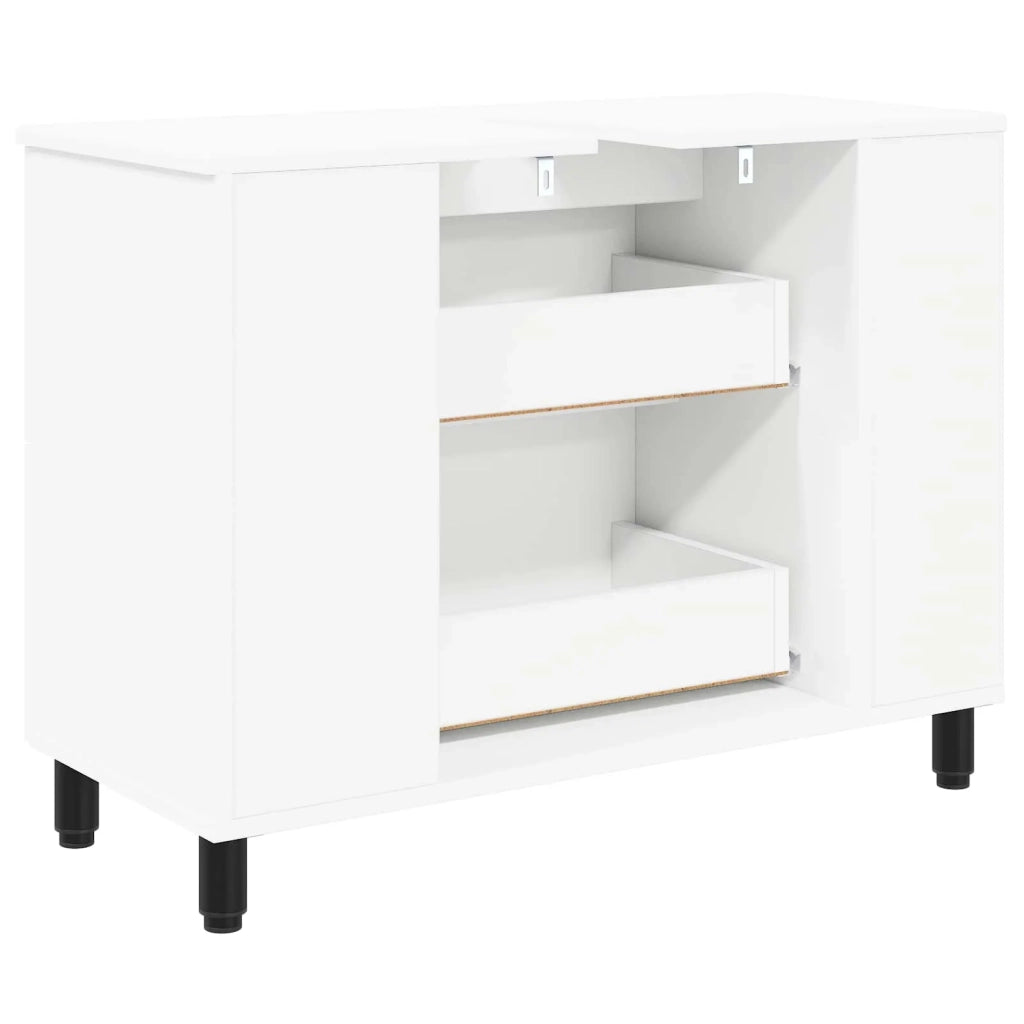 Mobiletto da bagno Bianco 80 x 35 x 60 cm Legno ingegnerizzato