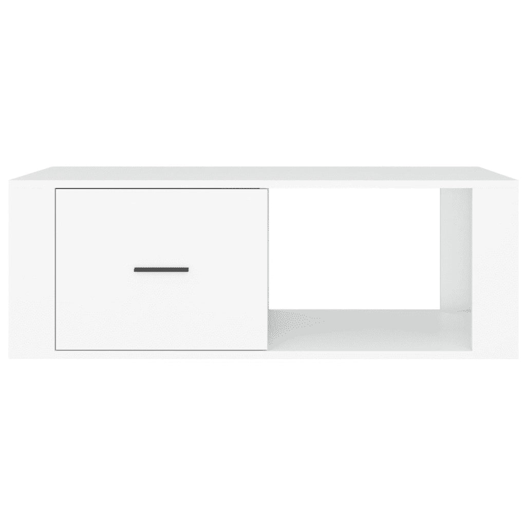Tavolino da Salotto Bianco 100x50,5x35 cm in Legno Multistrato 816536