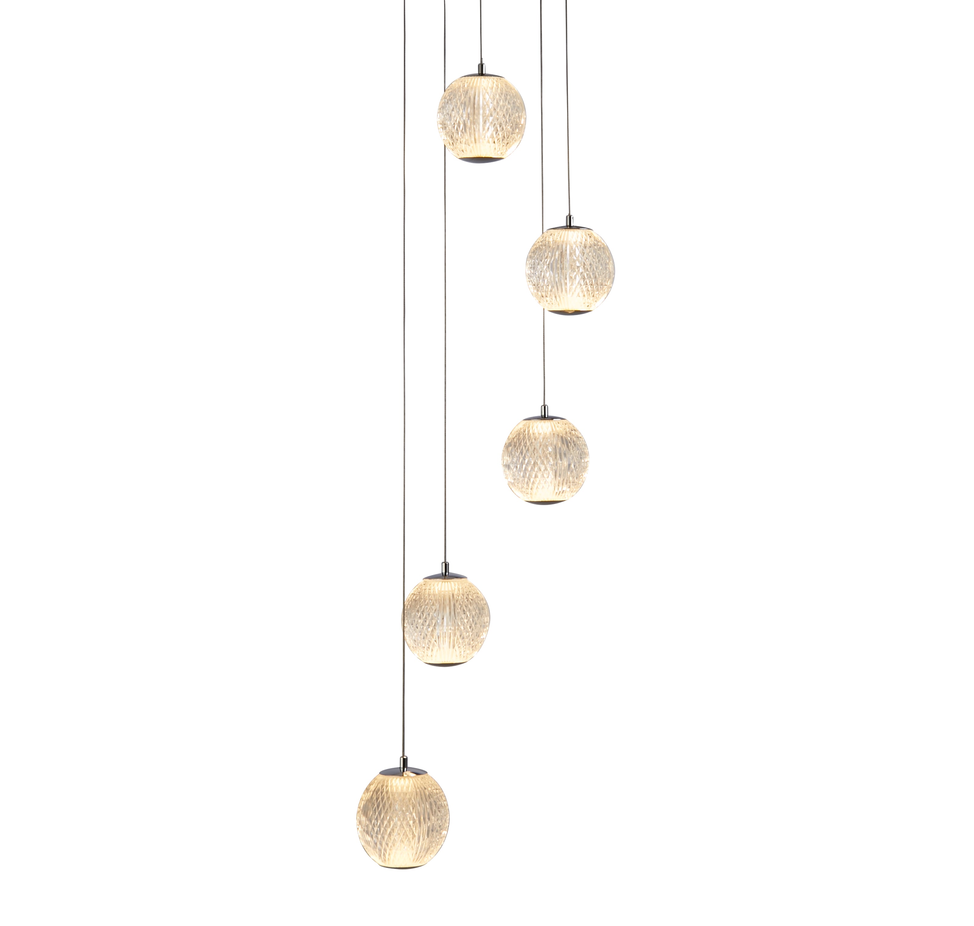 Lampadario Contemporaneo Fascino Acciaio Cromo Policarbonato Led 28W 3000K