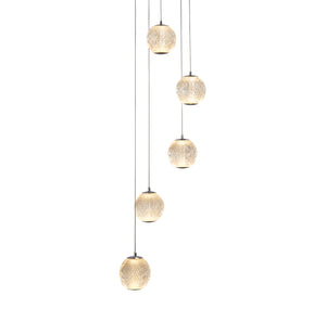 Lampadario Contemporaneo Fascino Acciaio Cromo Policarbonato Led 28W 3000K