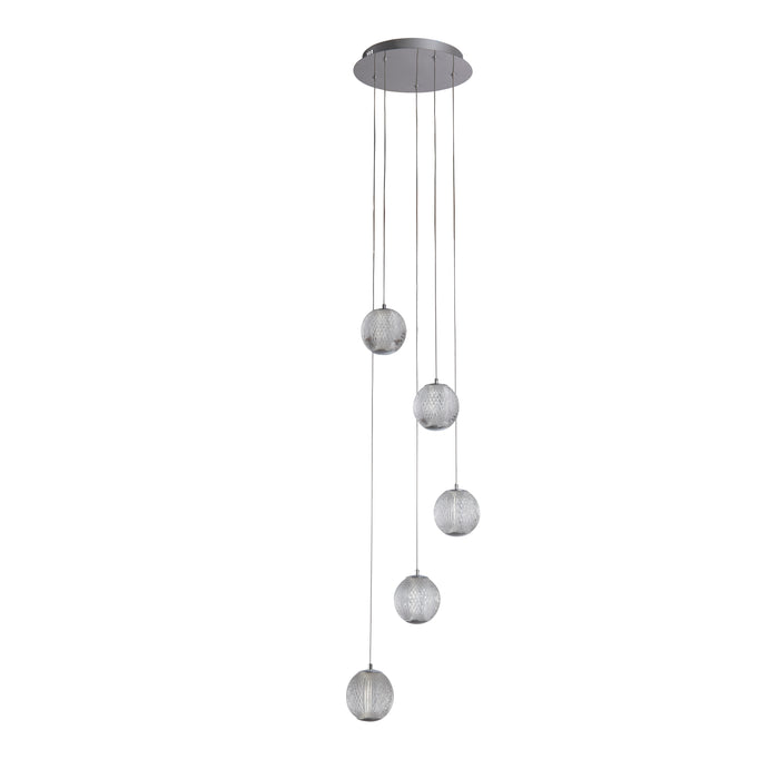Lampadario Contemporaneo Fascino Acciaio Cromo Policarbonato Led 28W 3000K