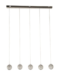 Lampadario Lineare Contemp Fascino Acciaio Cromo Policarbonato Led 28W 3000K