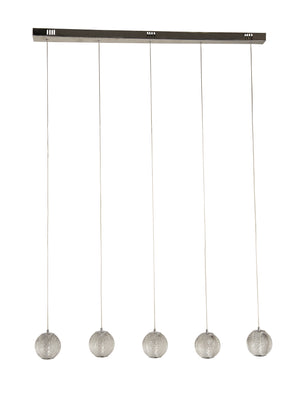 Lampadario Lineare Contemp Fascino Acciaio Cromo Policarbonato Led 28W 3000K