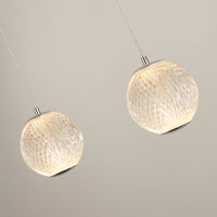 Lampadario Lineare Contemp Fascino Acciaio Cromo Policarbonato Led 28W 3000K