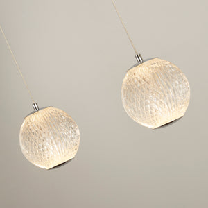 Lampadario Lineare Contemp Fascino Acciaio Cromo Policarbonato Led 28W 3000K