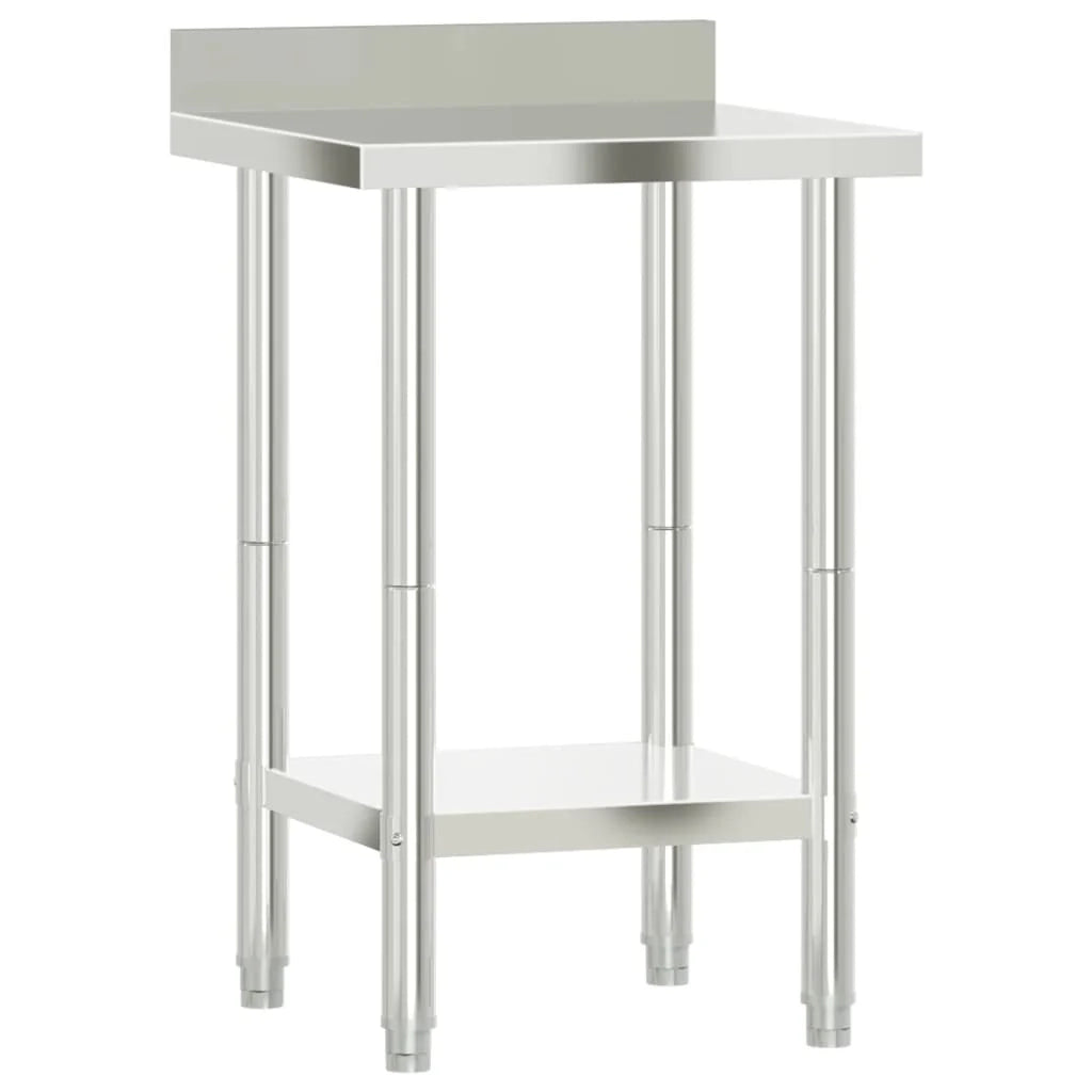 Tavolo da lavoro professionale da cucina con alzatina 55 x 55 x 93 cm acciaio inox 02_0045409