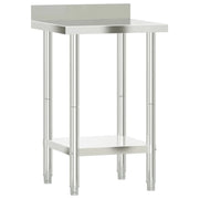 Tavolo da lavoro professionale da cucina con alzatina 55 x 55 x 93 cm acciaio inox 02_0045409