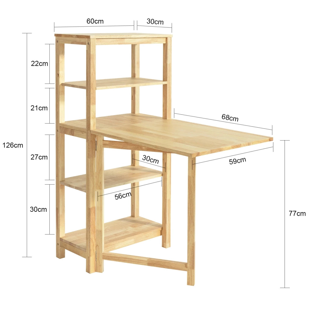 Tavolo Cucina Piccolo Tavolo da Cucina Allungabile Tavolino da Pranzo Credenza Scaffale tavolini pieghevoli FWT70-N