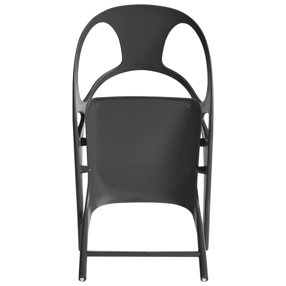 Set di 4 sedie da giardino in polipropilene nero plastica leggera e resistente agli agenti atmosferici per interni e per esterni.