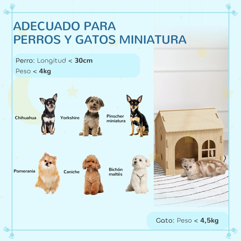 Casetta per Cani e Gatti con Finestra ¨C zephmum ¨C 49.5x41x51 cm
