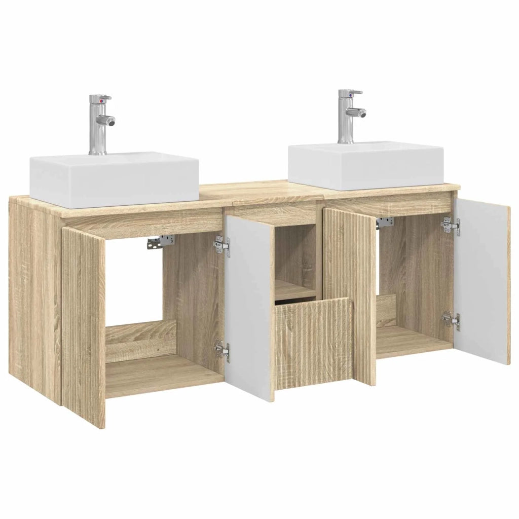 Set di Armadi da Bagno 3 pz Rovere Sonoma 49,5 x 41 x 62,5 cm 3405649