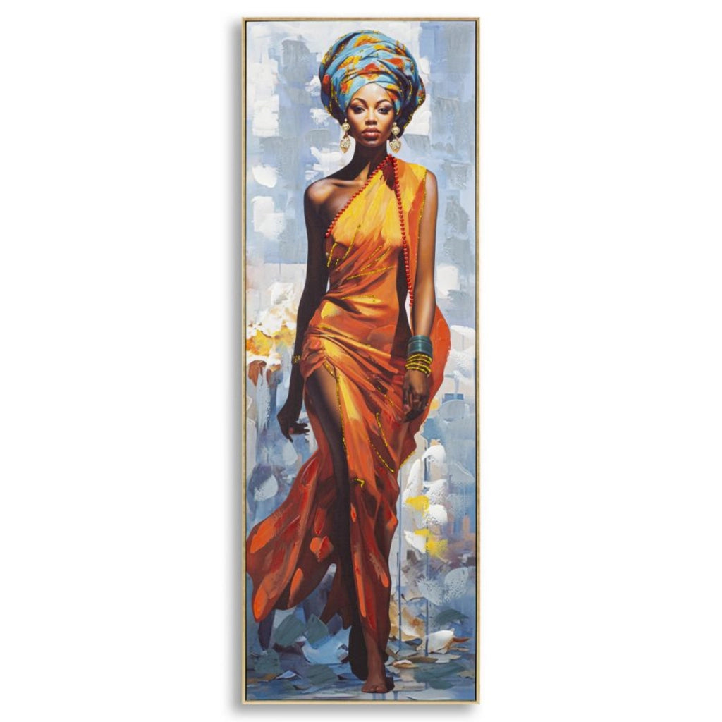 Stampa su Tela Africa 19, Multicolore, Legno, 52x4,5x152 cm