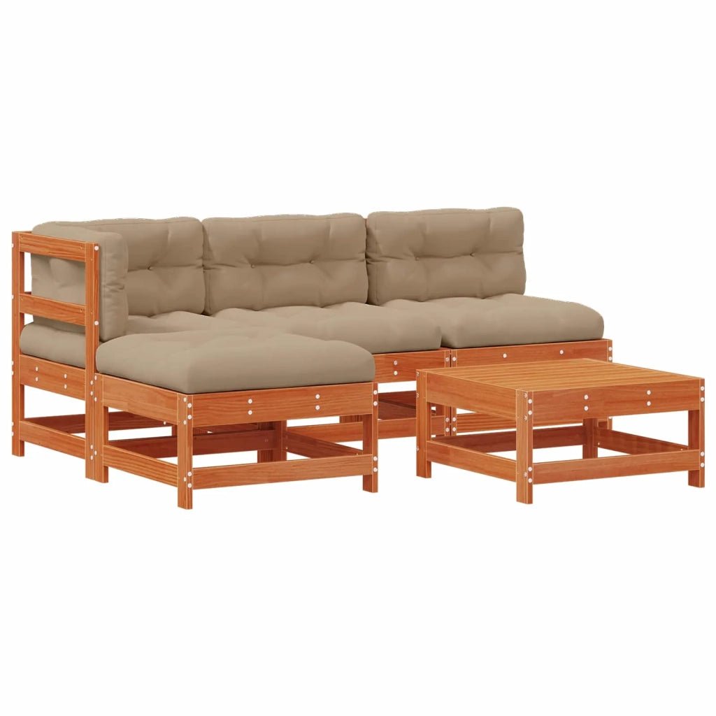 Set Lounge da Giardino 5 pcs Marrone Cerato