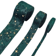 Fluorello in Flanella - Doppio - Disegno a Stelle e Strisce - 3 Rotoli - 2,19 Metri/Rotolo - Verde - Lint morbido per decorazioni