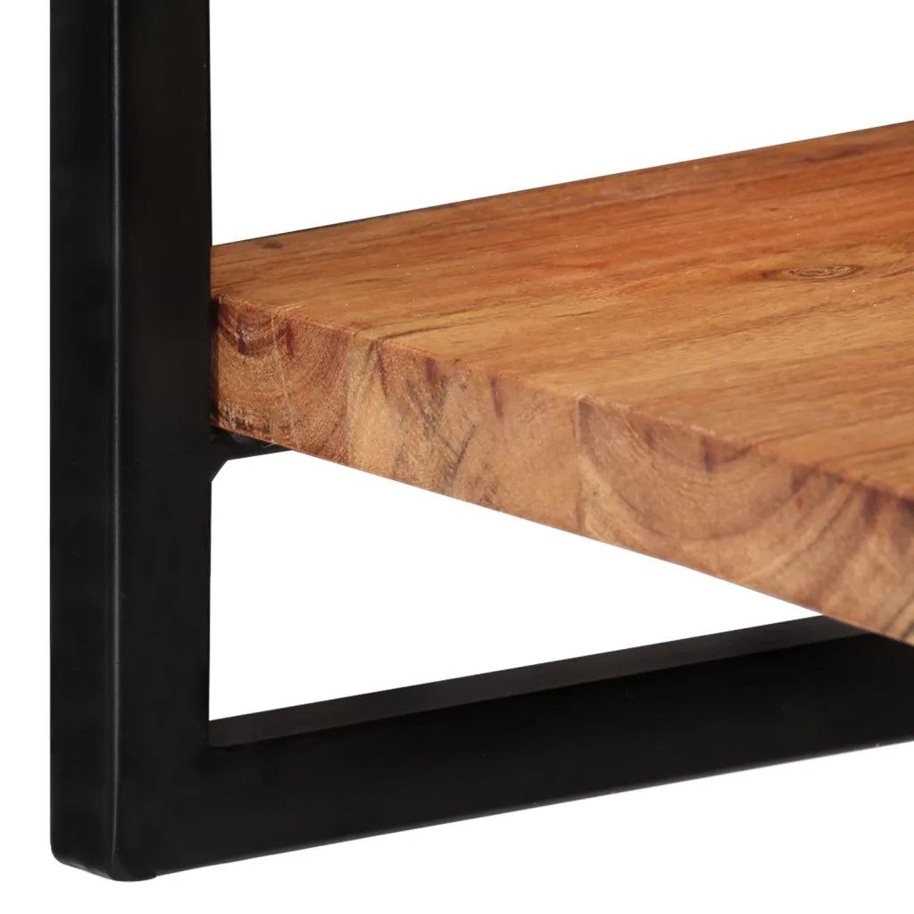 Mensole Parete 2 pz 25x25x35 cm Legno Massello Acacia e Acciaio 338461