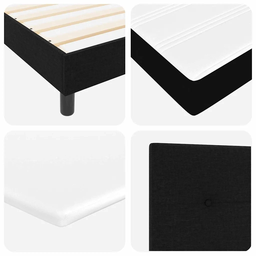Letto a molle con testiera Nero 200 x 200 cm Tessuto 3341127