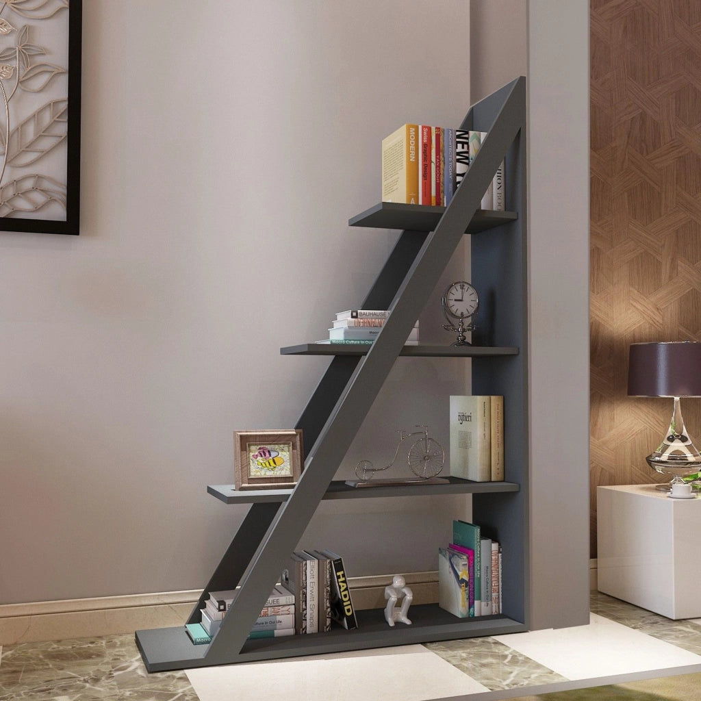 Biblioteca Camaiore, Libreria 3 Ripiani, 100x30x150h cm Nero Antracite