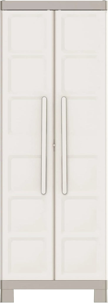 Armadio Portascope da Esterno 4 Ripiani 65x45x182H cm in Plastica Keter Excellence Beige/Tortora