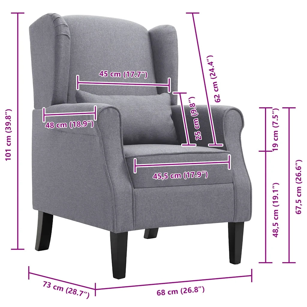 Poltrona Grigio Scuro in Tessuto cod mxl 32674