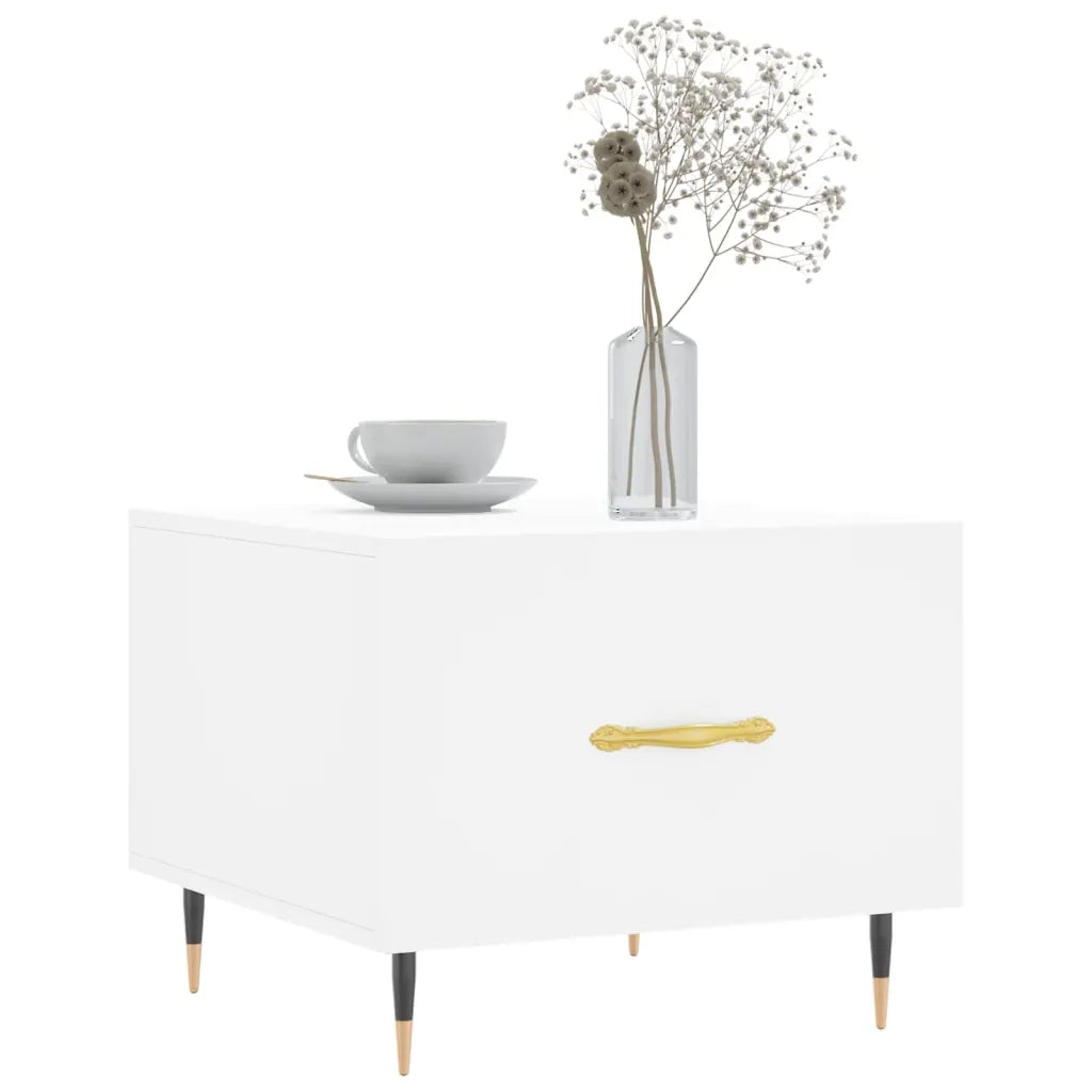 Tavolini da Salotto 2 pz Bianchi 50x50x40 cm Legno Multistratocod mxl 79421