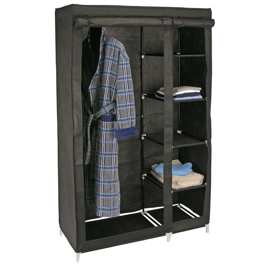 HI Armadio 110x46x178 cm in Tessuto Nero 435299