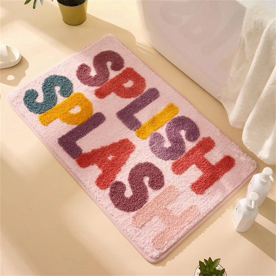 Matrice antiscivolo per bambini, morbido piumino microfibra, matto per bagno, assorbente superiore, tappeto di piumino corto, matto per bagno splish splash, lavabile per tappeto di ingresso (40 x 60 cm)