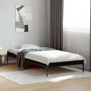 Giroletto-Struttura Letto Nero 100x200 cm in Legno Multistrato e Metallo 598653