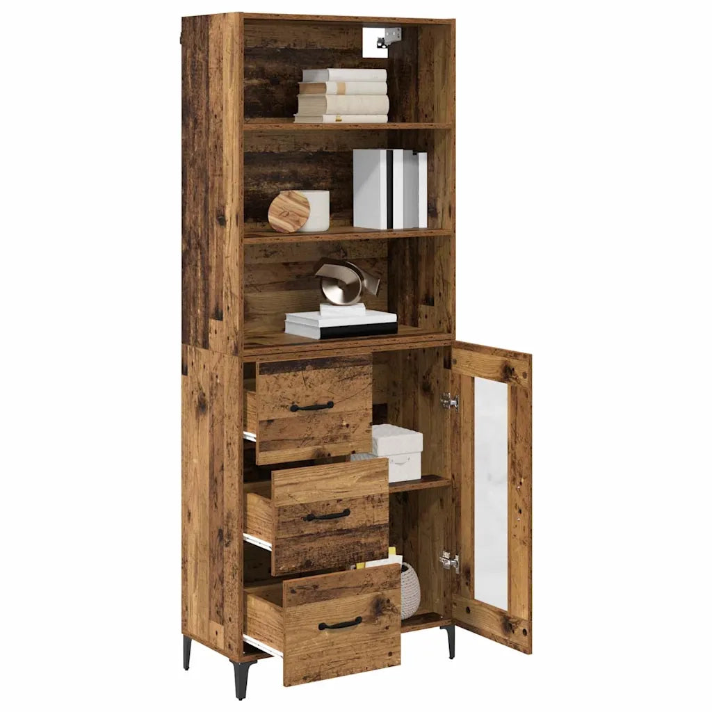 Credenza-Buffet-Armadio da cucina Legno vecchio 69,5 x 34 x 180 cm Legno multistrato 268648