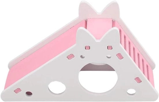 Trappola per Hamster Scala per Animali Montaggio Nido Salita Giocattolo (Rosso) in Legno