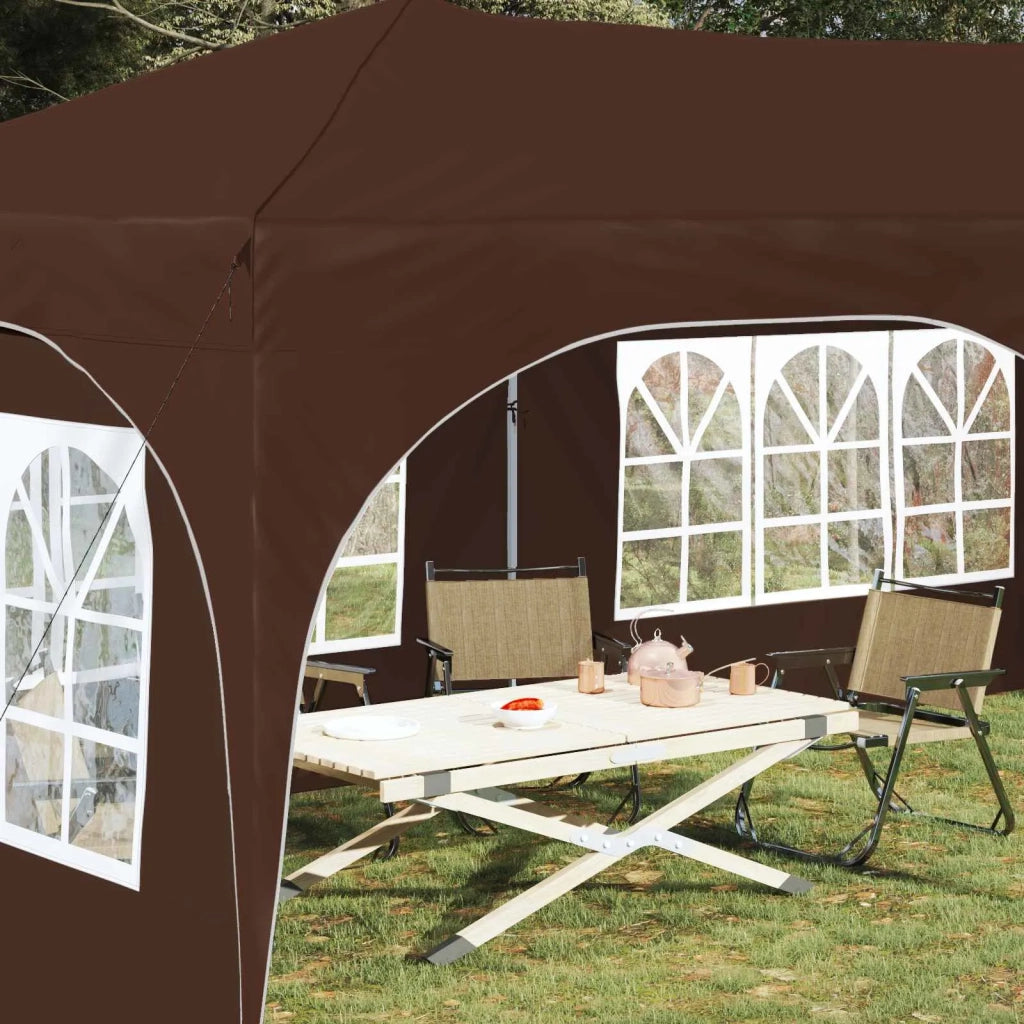 Tenda per feste a pop-up-Gazebo Marrone 575 x 288 x 245 cm 678751