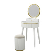Vicco Tavolo da toilette Bianco 60 cm con specchio a LED in 3 tonalità di bianco, dimmerabile