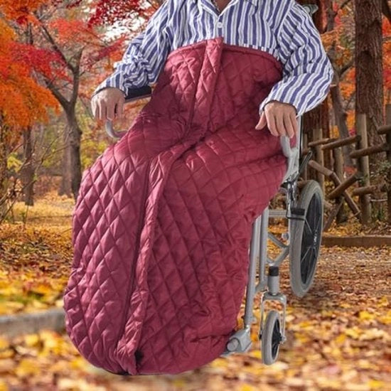 Sedia a rotelle per inverno, coperta per esterno, calza per piedi per adulti, sedia a rotelle, coperta, coperta per gamba, forma universale per sedie a rotelle, materiale polyester e imbottitura plaid densa