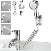 Wastafello con doccia a mano - set di doccia a mano con tubo e supporto - 1 pezzo