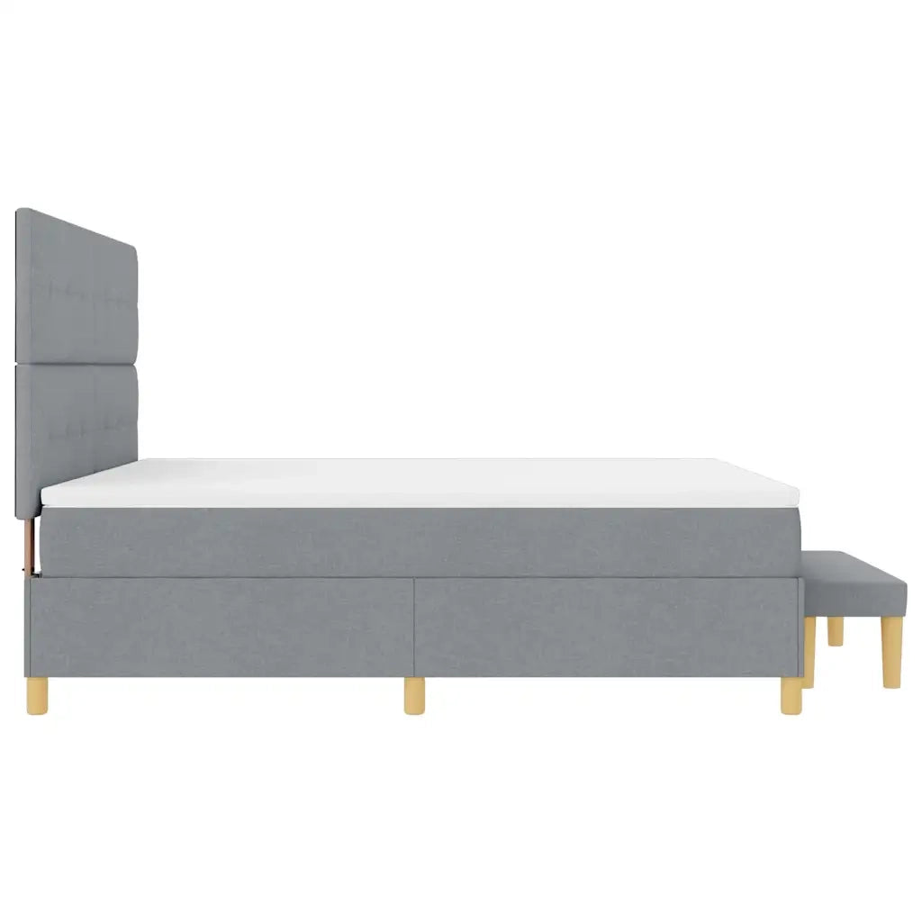 Letto a molle con testiera Grigio chiaro 200 x 180 cm Tessuto 3344317