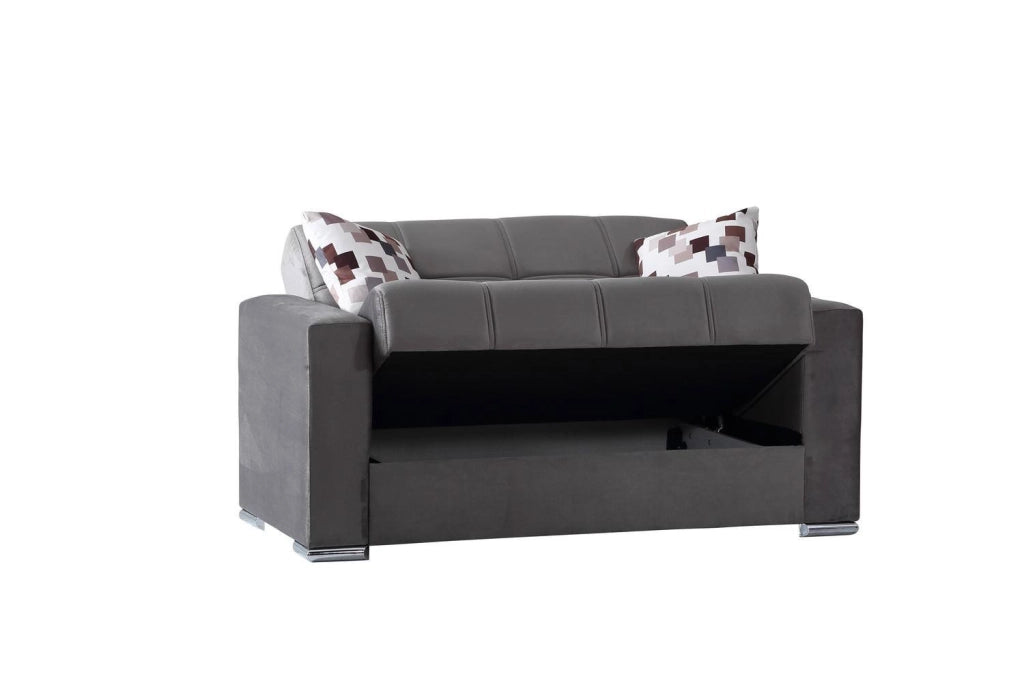 Anikide, Divano Letto 2 Posti Contenitore, 85x160 cm Nero