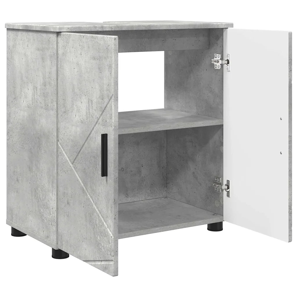 Mobile da Bagno con porta Grigio cemento 61 x 35 x 64 cm