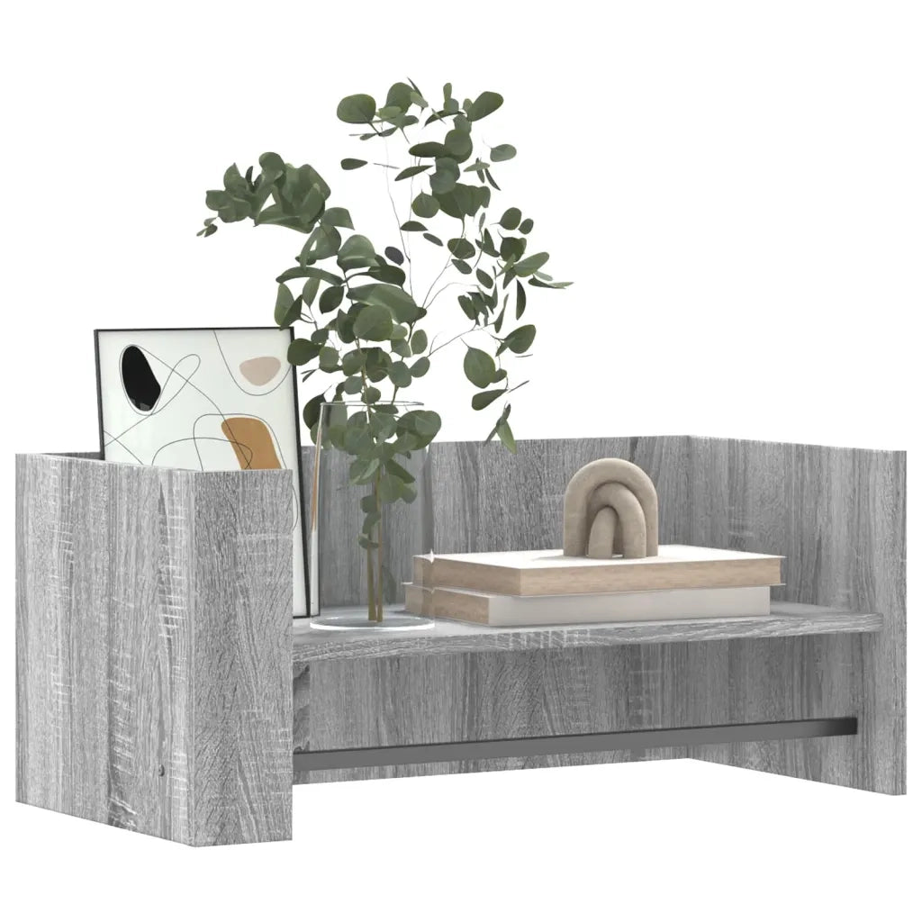 Mensola a Muro | Mensola a parete Grigio Sonoma 70,5x35x30,5 cm Legno Multistrato