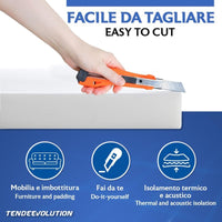 Gommapiuma Divani Spessore 1cm - Lastra 2x1m - Densità 30 - Imbottitura Poliuretano Espanso - Sedie, Panche, Lettini