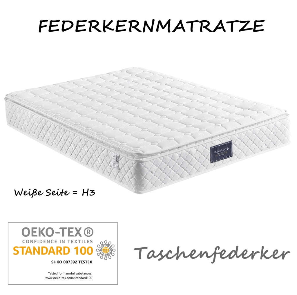 Letto imbottito 140x200 con contenitore; luce da lettura e USB; PU grigio