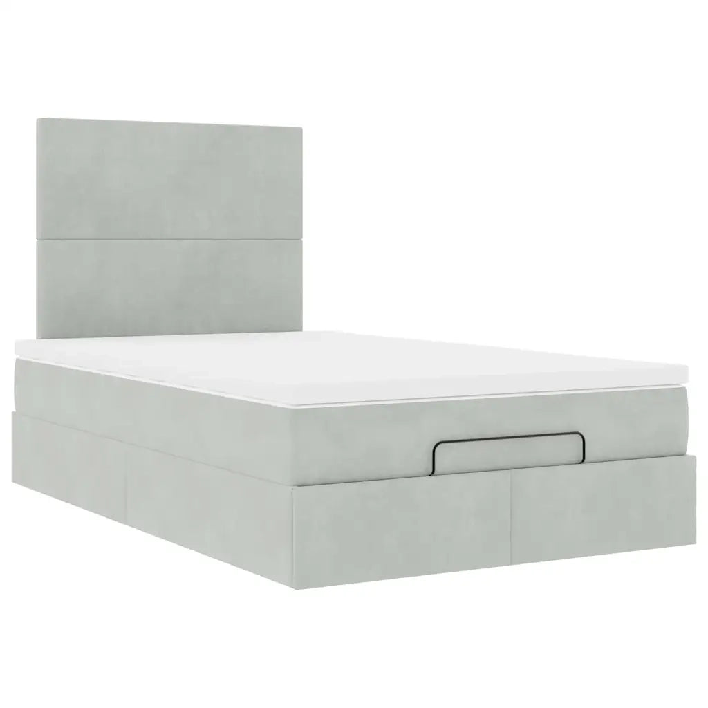 vidaXL Struttura Letto Pouf con Materassi 120x190 cm Velluto