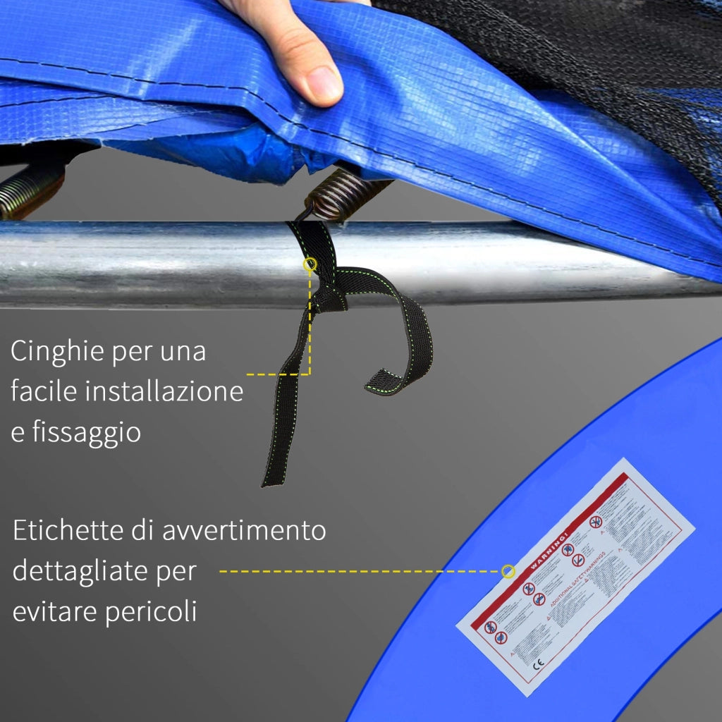 Copertura per Trampolino Elastico Giardino in PVC Blu Ø244 cm