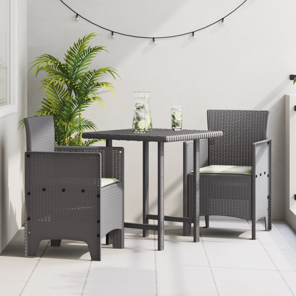 Sedie da giardino con cuscini 2 pcs Grigio chiaro Polirattan