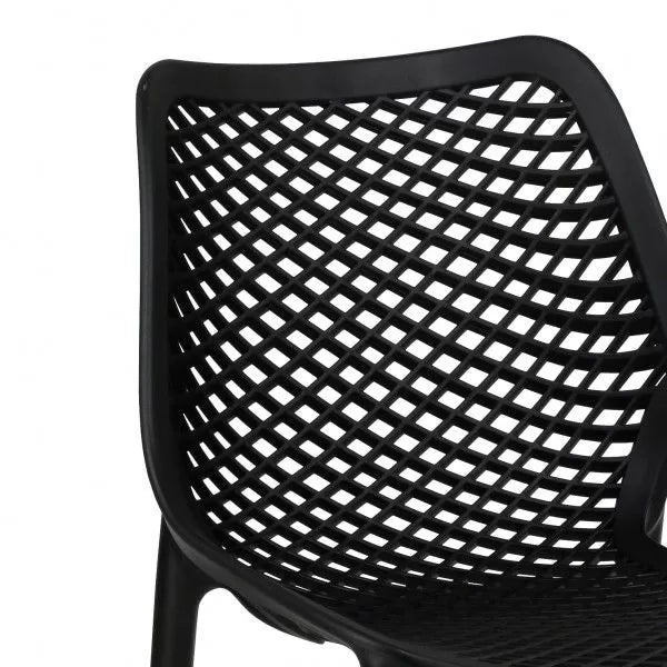 Set 4 sedie design polipropilene e fibra di vetro antracite 50x60x82 - Mobili 2G