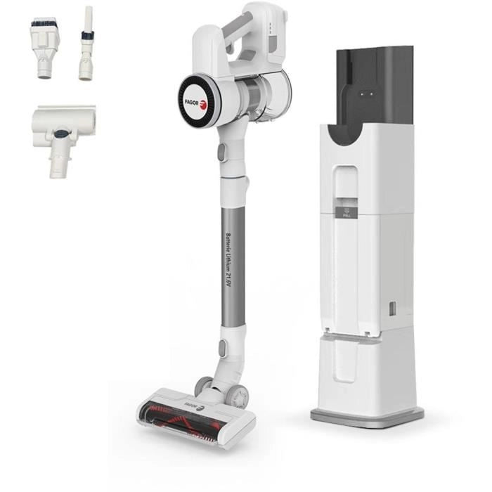 Scopa aspirante senza fili 2 in 1 - FAGOR FG6415 - 300W - Con base autopulente - Tubo flessibile - 3 velocità - Autonomia 60 min