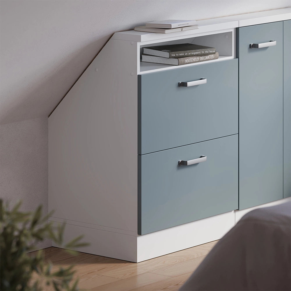 Vicco Mobile sottotetto Blu-grigio/bianco con 2 cassetti